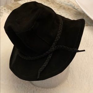 Black Boho Soft Leather Hat